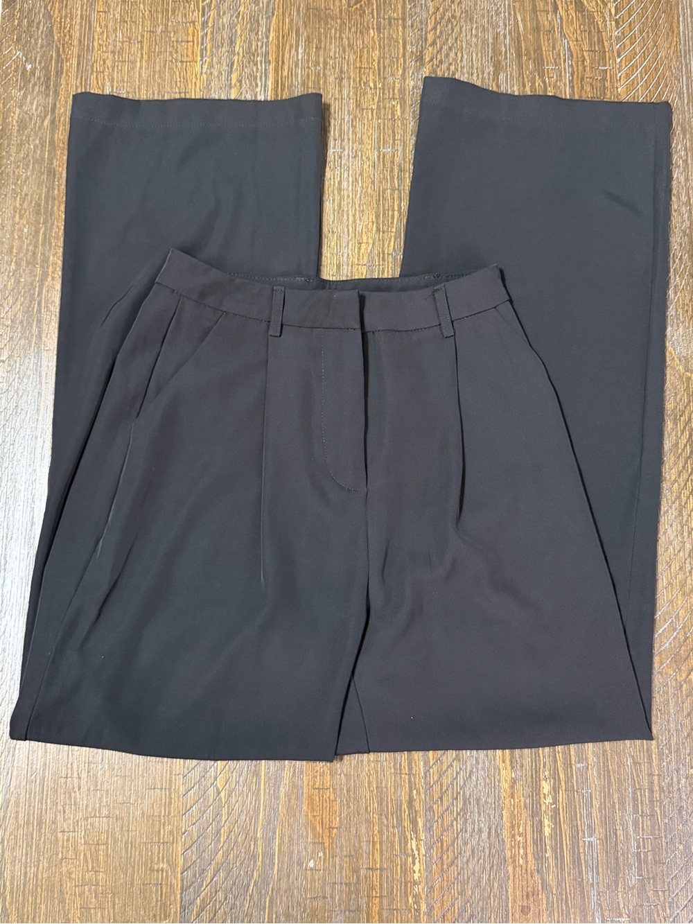 Dressed in LALA Black Pleated Wide Leg Dress Pants Size Small